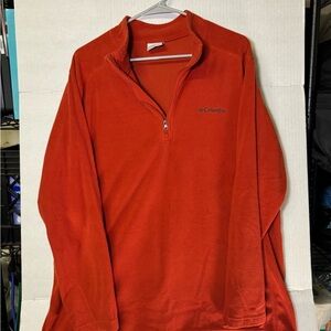 Columbia 1/4 Zip Fleece Pullover Men’s XL Orange Lightweight Jacket